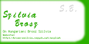 szilvia brosz business card